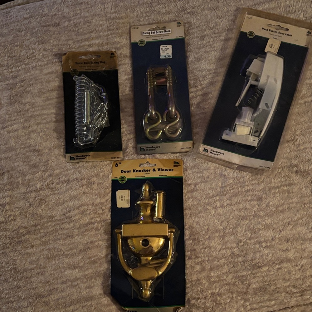Hardware Door Knocker & Accessories Set - Polished Brass